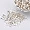 Glass Twisted Bugle Beads, Metallic Colours,White, 9x2mm, Hole: 0.5mm, about 555pcs/50g