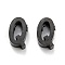 304 Stainless Steel Charms, Alphabet, Electrophoresis Black, Letter.Q, 9x6x3mm, Hole: 1.8mm