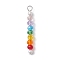Glass & Round Shell Pearl Beaded Pendants, with 304 Stainless Steel Loops, Mixed Color, 34x4.5mm, Hole: 2.5mm