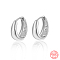 Anti-Tarnish Rhodium Plated 925 Sterling Silver Hoop Earrings, Platinum, 10mm