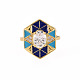 Латунные кольца из манжеты с прозрачным цирконием RJEW-S045-084C-NR-2