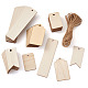Незаконченные деревянные большие подвески WOOD-TA0002-27-4
