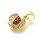 Кулоны с эмалью из латуни с прозрачным кубическим цирконием KK-M297-05G-2