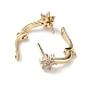 Серьги-кольца из латуни с цветком ZIRC-L097-054G-4