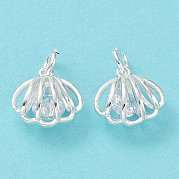 Подвески из латуни с покрытием из прозрачного кубического циркония KK-B078-06S