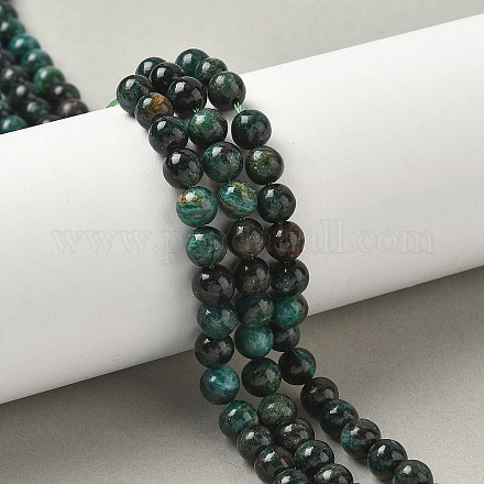 Нити из натуральных изумрудных кварцевых бусин G-G271-B03-6mm-1
