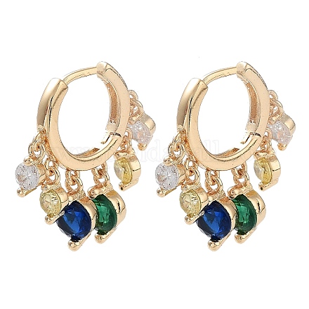 Серьги-кольца из настоящей позолоченной латуни 18 карат EJEW-L269-030G-1
