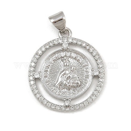 Латунные микро проложить кубического циркония подвески KK-P323-11G-P01-1