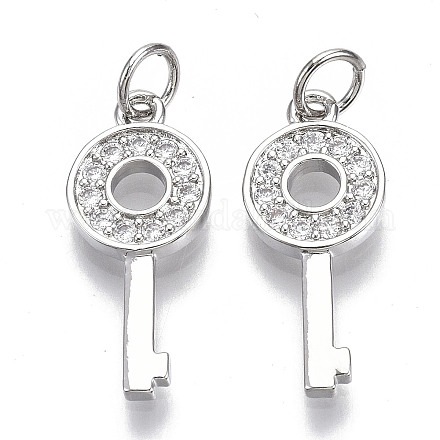 Латунные микропаве прозрачные подвески с фианитом KK-N227-16P-NF-1