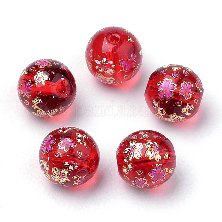 Печатные стеклянные бусины GFB-Q001-12mm-E07-1