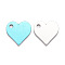 Aluminium Pendants, Stamping Blank Tag, Custom Engraving Name Plate, Business Card Blanks, Heart, Platinum, 18.5x19.5x1.5mm, Hole: 2.5mm