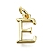 Brass Pendants, With Jump Ring, Long-Lasting Plated, Lead Free & Cadmium Free, Rack Plating, Real 18K Gold Plated, Letter E, 12x7.5xx2mm, Hole: 3mm