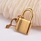 304 Stainless Steel Key and Lock Pendants, Golden, 19x12x3.5mm, Hole: 6x7mm