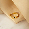 Stainless Steel Open Cuff Ring for Women, Simple and Versatile, Real 18K Gold Plated, Inner Diameter: 15mm