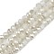 Electroplate Opaque Solid Color Glass Beads Strands, Faceted, Rondelle, Creamy White, 2.5x1.5mm, Hole: 0.8mm, about 140~150pcs/strand, 28~29cm
