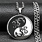 201 Stainless Steel Pendant Necklaces, Taiji with Dragon, Stainless Steel Color, 23.78 inch(60.4cm)