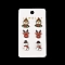Christmas Theme Wood Stud Earrings, with Steel Needle for Women, Mixed Shapes, Platinum, Mixed Color, 15~17x10.5~14mm