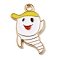 Alloy Enamel Pendants, Halloween Theme, Light Gold, Ghost, 21x13.5x1.5mm, Hole: 1.5mm