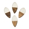 Luminous Glow in the Dark Wood & Resin Pendant, Teardrop Charms, Camel, 38x18x3.5mm, Hole: 2mm