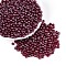 Transparent Glass Seed Beads, Glazing Style, Round, FireBrick, 4~4.5mm, Hole: 1mm, about 4090pcs/pound