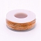 Matte Round Aluminum Wire, with Spool, Orange, 20 Gauge, 0.8mm, 36m/roll