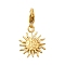Sun 304 Stainless Steel Pendant Decorations, Ion Plating(IP), with Lobster Claw Clasp, Real 14K Gold Plated, 17.5x13.5x1.7mm