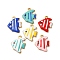 304 Stainless Steel Enamel Charms, Marine Animal, Golden, Fish, 11.5x9.5x1.5mm, Hole: 1mm