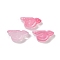 Transparent Glass Beads, Bird, Baking Paint, Pale Violet Red, 10x20x8mm, Hole: 1.2mm