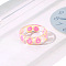 Transparent Resin Finger Rings, Lemon, Hot Pink, US Size 6(16.5mm)