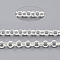 Iron Rolo Chains, Double Link Chains, Unwelded, with Spool, Silver, Link: 4x0.6mm, about 164.04 Feet(50m)/roll