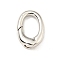 Brass Spring Gate Rings, Oval, Cadmium Free & Lead Free, Long-Lasting Plated, Platinum, 12x8x3mm, Hole: 5x8mm