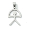 Non-Tarnish 201 Stainless Steel Pendants, Indalo Charm, Stainless Steel Color, 27.5x20x1.5mm, Hole: 8x4mm