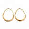 304 Stainless Steel Dangle Earrings, Egg, Golden, 38.5x3mm