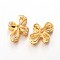 Cross Brass Micro Pave Cubic Zirconia Beads, Lead Free & Nickel Free, Golden, 15x12x4mm, Hole: 2x4mm