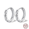 925 Sterling Silver Hoop Earrings, Cubic Zirconia Earring for Women, Silver, 11x11x2mm