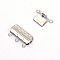 316 Surgical Stainless Steel Box Clasps, Multi-Strand Clasps, 3-Strands, 6 Holes, Rectangle, Stainless Steel Color, 19.5x14x3mm, Hole: 1.4mm
