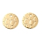 Brass Charms, Flat Round Charm, Cadmium Free & Lead Free, Real 24K Gold Plated, 8x0.8mm, Hole: 1mm