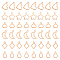 120Pcs 6 Style 304 Stainless Steel Charms, Stamping Blank Tag, Mixed Shapes, Rose Gold, 10~14x7~14x0.8~1mm, Hole: 1mm, 20pcs/style