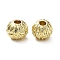 Rack Plating Alloy Beads, Long-Lasting Plated, Lead Free & Cadmium Free, Textured, Round, Real 18K Gold Plated, 6x5mm, Hole: 2mm