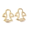 Brass Micro Pave Clear Cubic Zirconia Screw Carabiner Lock Charms, Cadmium Free & Nickel Free & Lead Free, Real 18K Gold Plated, Bird, 26.5x22x2mm