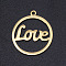 201 Stainless Steel Laser Cut Pendants, Ring with Word LOVE, Golden, 22x19.5x1mm, Hole: 1.5mm