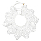 Detachable Polyester Lace Flower False Collars, Neckline Trim, DIY Garment Accessories, White, 1320mm