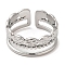 Non-Tarnish 304 Stainless Steel Open Cuff Rings, Oval, Stainless Steel Color, US Size 7 1/4(17.5mm)