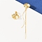 304 Stainless Steel Rhinestone Shell Shape Stud Earrings, with Plastic Imitation Pearl, Real 18K Gold Plated, 17x18.5mm