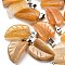 Natural Topaz Jade Pendants, with 201 Stainless Steel Finding, Leaf, 25.5~26x15x7mm, Hole: 4x8mm