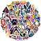 50Pcs Trendy and Cool Themes Paper Stickers, Self-adhesion, for Suitcase, Skateboard, Refrigerator, Helmet, Mobile Phone Shell, Mixed Color, 15~60x25~59x0.2mm, 50pcs/set