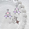 Alloy Resin Pendants, Triple Star Charms, Platinum, Pearl Pink, 19x17mm