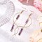 Column Natural Amethyst Dangle Earrings, with 304 Stainless Steel Earring Hooks for Women, 96mm