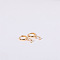 Brass Micro Pave Cubic Zirconia Hoop Earrings, Golden, Clear, 20x10mm