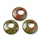 Natural Unakite Pendants, Donut/Pi Disc Charms, 27.5~28x4.5~5.5mm